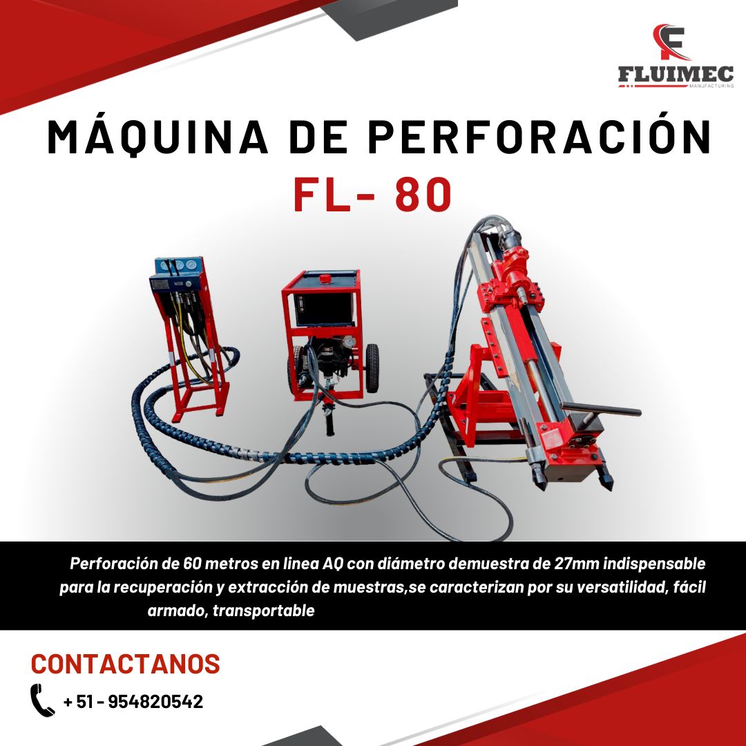 PERFORADORA FL 80 MINERIA EXPLORA Y EXTRAE MUESTRAS